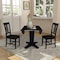 International Concepts 42 in. Solid Wood Dual Drop Leaf Dining Table with 2 Chairs in Black K46-42DPT-23B-C10-2 - alternate 7